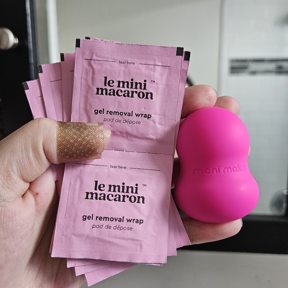 ⚪️🔴5/10$ Le Mini Macaron Gel Removal Wraps And  Nail Color Handle Holder